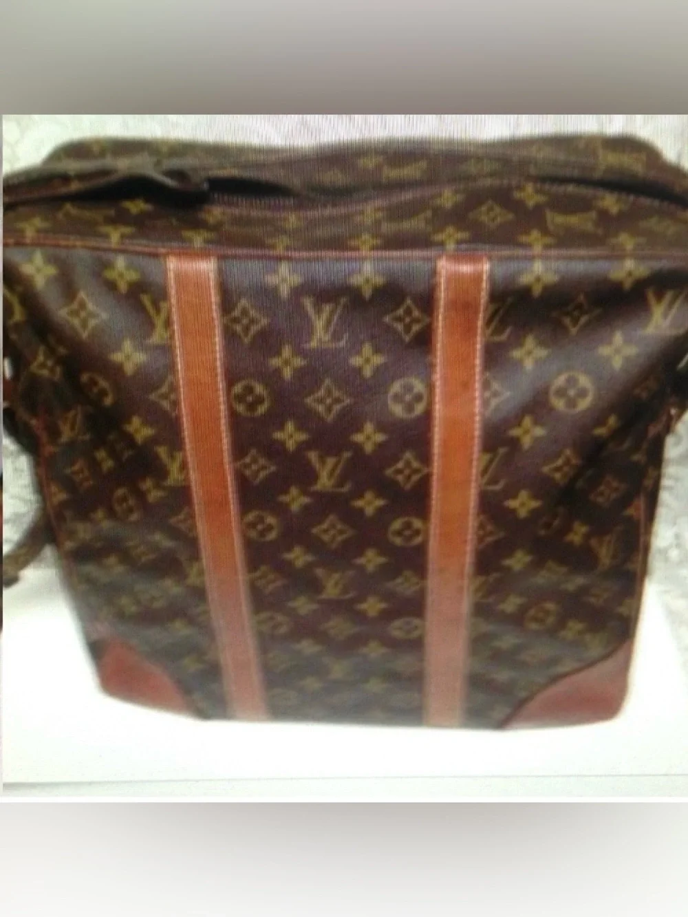 Vintage, Louis Vuitton Brown Mono Business-Travel Bag 14in x 14in x 5in